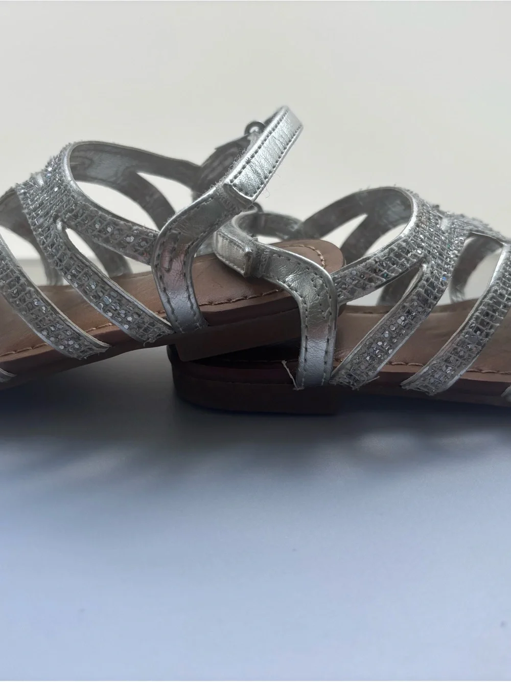 Sparkling Silver Strappy Girls' Sandals